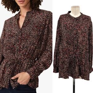 Hobbs London Rosalia Scatter Print Blouse Long Sleeve‎ Abstract Print Size US 14